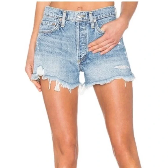 Agolde Parker Vintage Cut Off Distressed Jean Shorts Size 29 - Picture 1 of 15